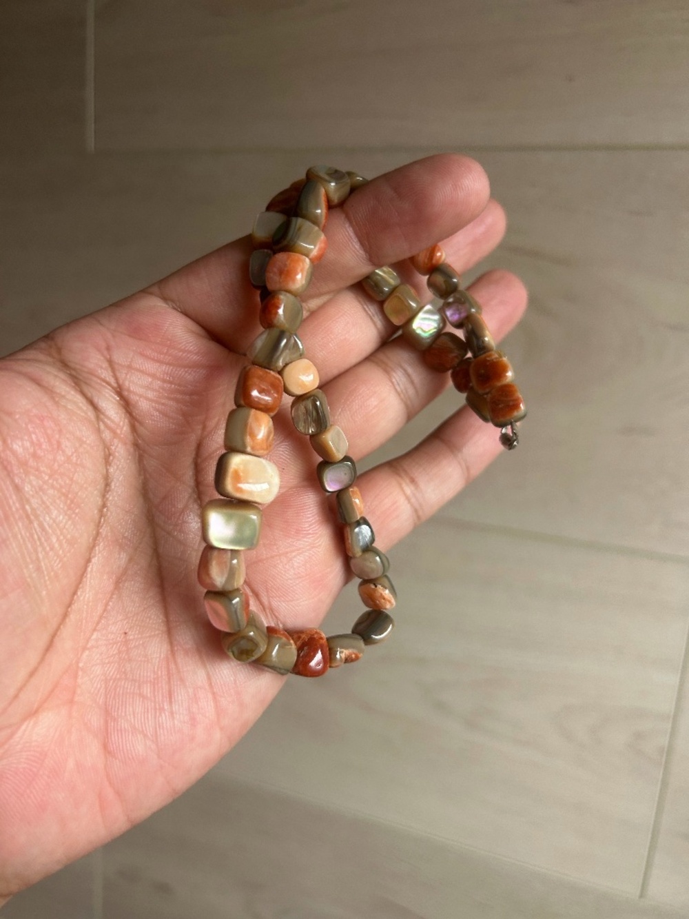 Spiny Oyster and Mother of Pearl Abalone Necklace